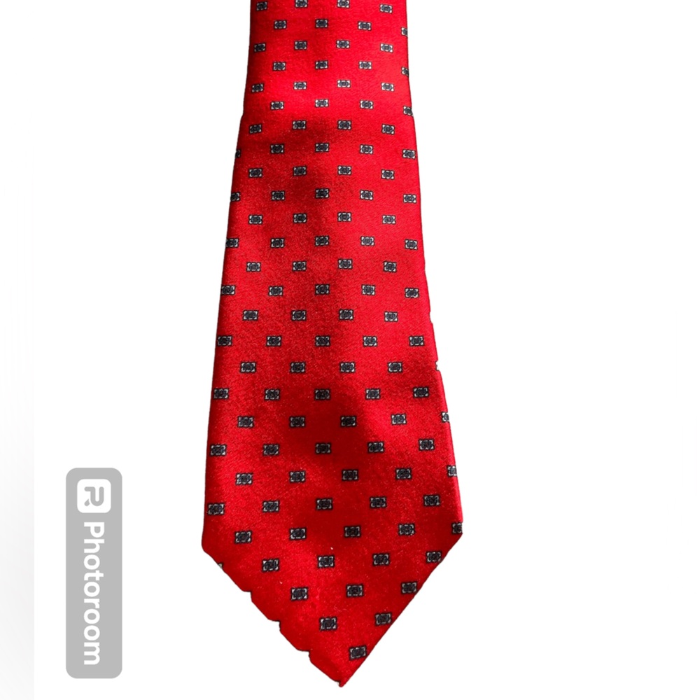 HARRODS Knightsbridge Men's Necktie Red/Blue Silk